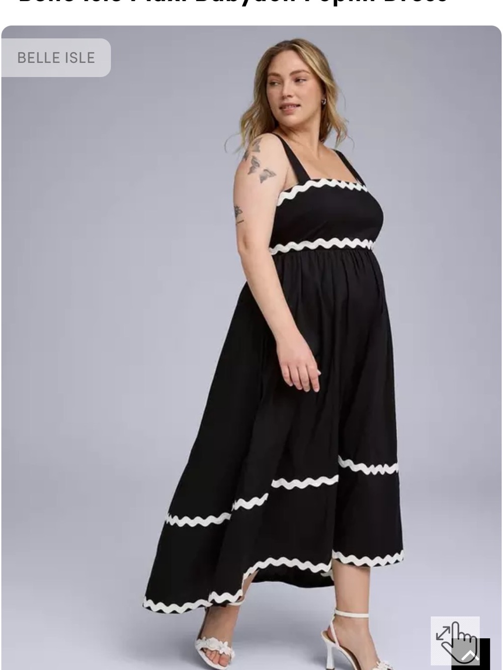 NWT Torrid 2 Black Dress with White Scalloped Trim - Picture 2 of 7